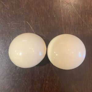 Vintage White Acrylic Button Clip Earrings